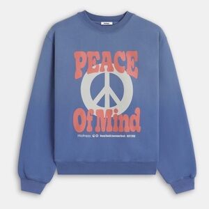 Madhappy Mental Health Awareness Month Fleece Crewneck in blue, size XL
